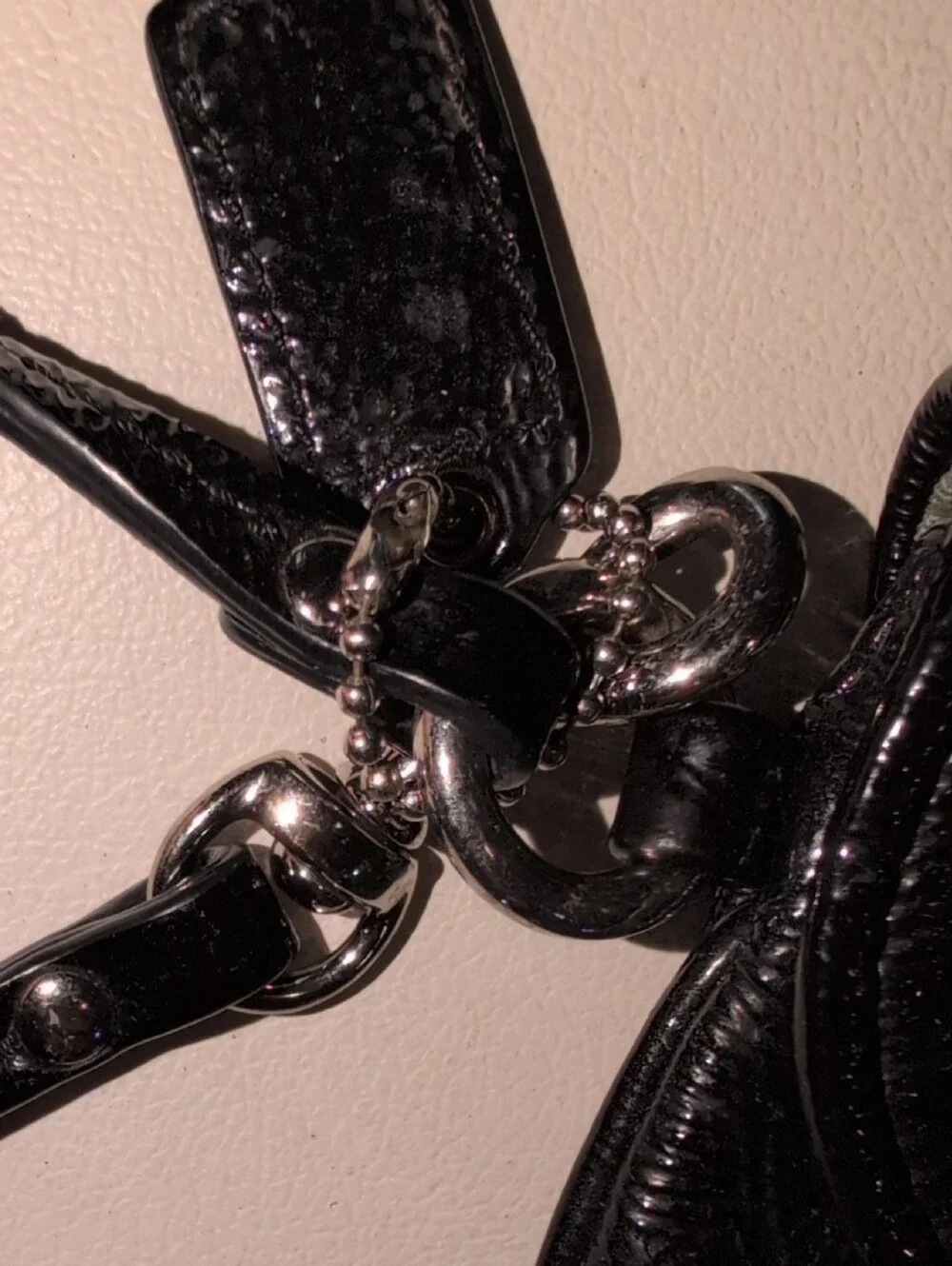 Coach Black Pebbled Leather Wristlet Clutch With Hang Tag